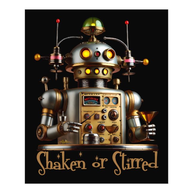 Futuristic Robot Bartender "Shaken or Stirred" Photo Print (Front)