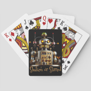 Futuristic Robot Bartender "Shaken or Stirred" Playing Cards