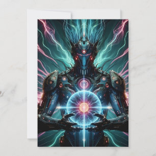 Futuristic Robot Cosmic Core Cyberpunk Announcement