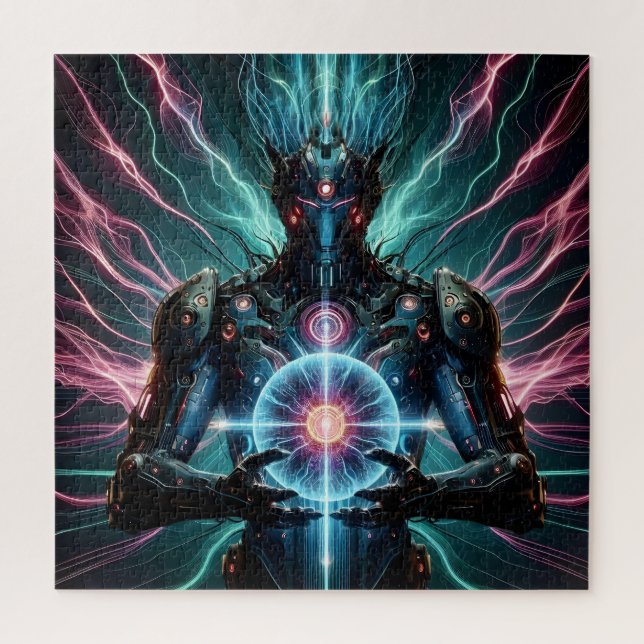 Futuristic Robot Cosmic Core Cyberpunk Jigsaw Puzzle (Vertical)