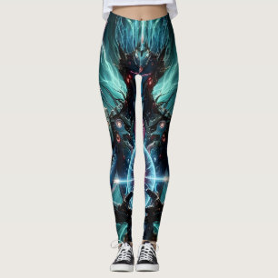 Futuristic Robot Cosmic Core Cyberpunk Leggings