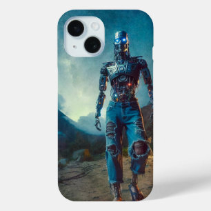 Futuristic Robot in Ancient Landscape iPhone 15 Case
