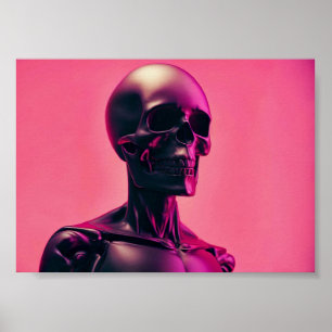 Futuristic Robot Skeleton Poster