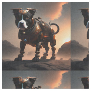 Futuristic Robot Staffordshire Terrier, Fabric
