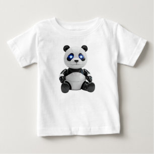 Futuristic Robotic Panda with Blue LED Eyes Baby T-Shirt