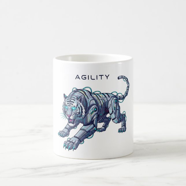 Futuristic Robotic Tiger Coffee Mug (Center)