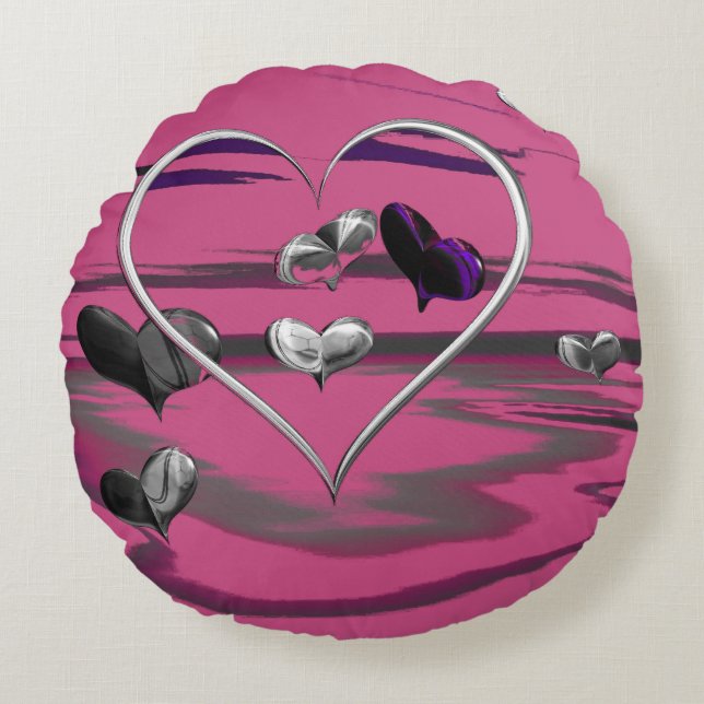 Futuristic Romance Round Cushion (Front)
