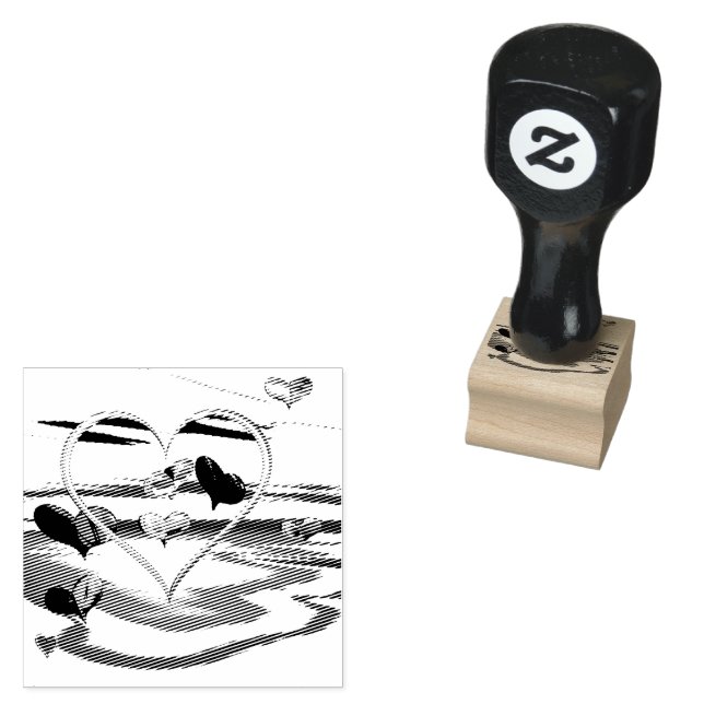 Futuristic Romance Rubber Stamp (Stamped)