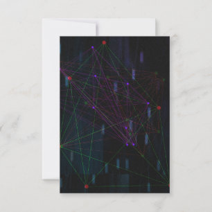 Futuristic Sci-Fi Node Network Blank Invitation