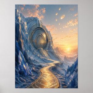 Futuristic Seed Vault Ice Valley 12x16 Poster