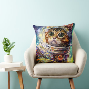 Futuristic Space Cat Cushion