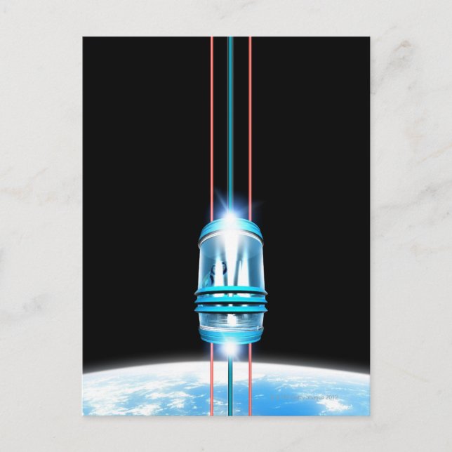 Futuristic Space Elevator Postcard (Front)