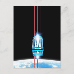 Futuristic Space Elevator Postcard