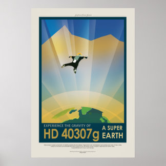 Futuristic Space Poster – Super Earth HD40307G