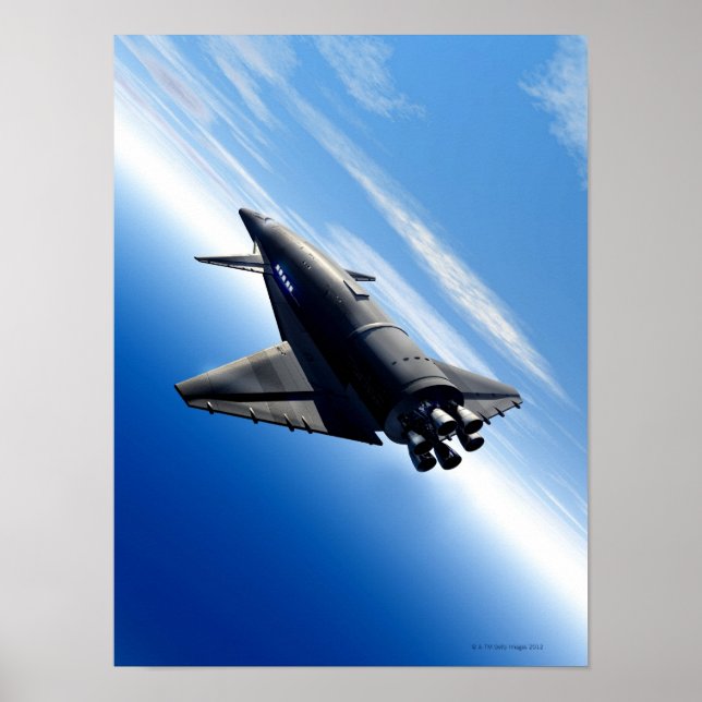 Futuristic Space Shuttle Poster (Front)
