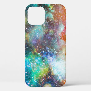Futuristic space, starry nebula background. iPhone 12 case