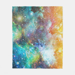 Futuristic space, starry nebula background. fleece blanket
