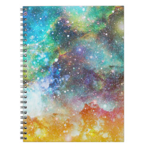 Futuristic space, starry nebula background. notebook