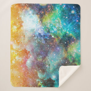 Futuristic space, starry nebula background. sherpa blanket