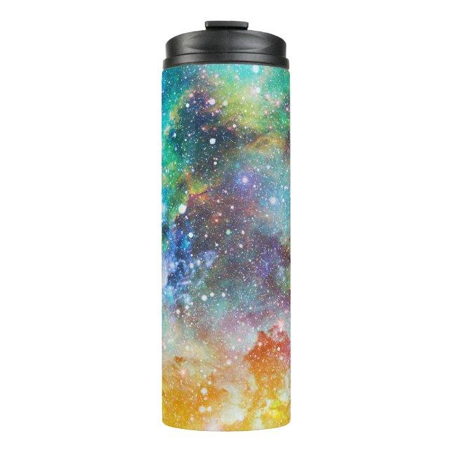 Futuristic space, starry nebula background. thermal tumbler (Front)