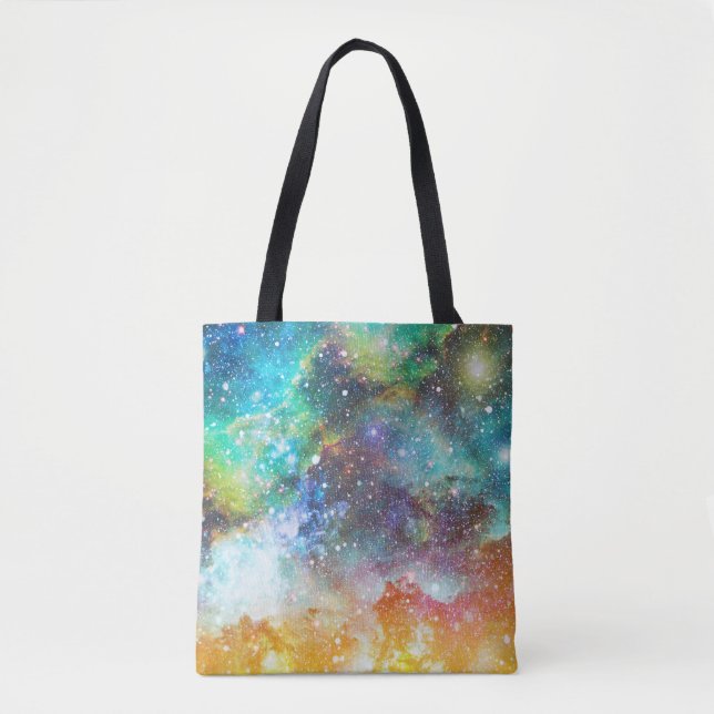 Futuristic space, starry nebula background. tote bag (Front)