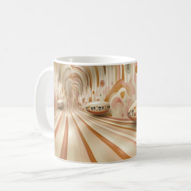 Futuristic spatial architecture, blending organic  coffee mug (Front Left)