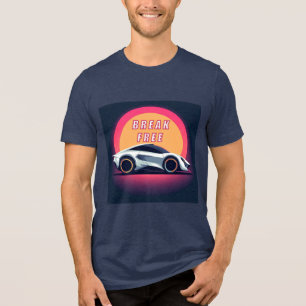 Futuristic Sports Car and Motivational Quote Tri-Blend Shirt