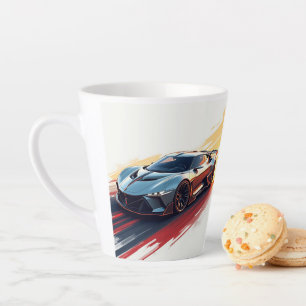 Futuristic Sports Car – Sleek AI-Generated Design Latte Mug