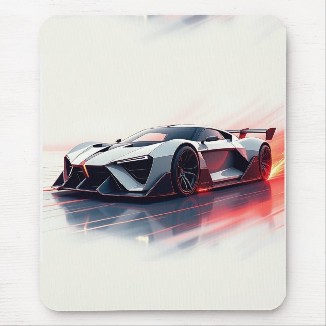 Futuristic Sports Car – Sleek AI-Generated Design  Mouse Pad (Front)