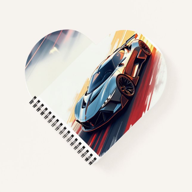 Futuristic Sports Car – Sleek AI-Generated Design  Notebook (Front)
