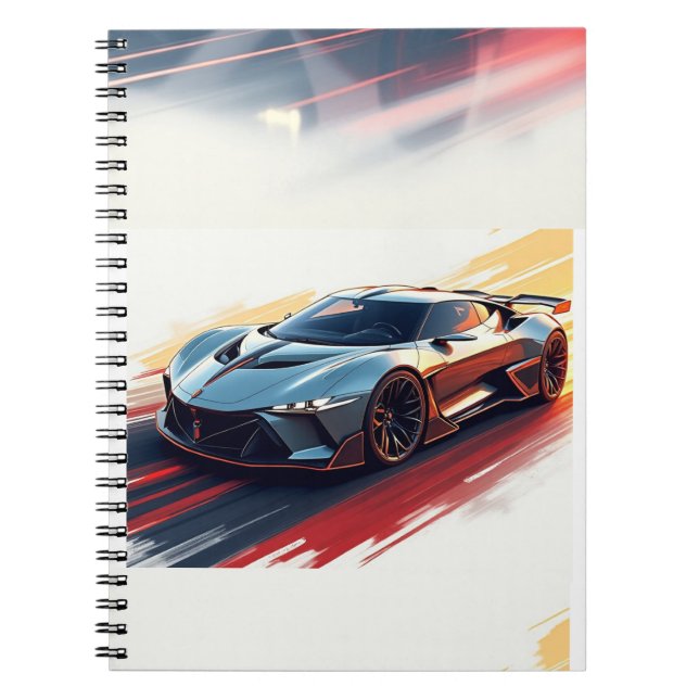 Futuristic Sports Car – Sleek AI-Generated Design  Notebook (Front)