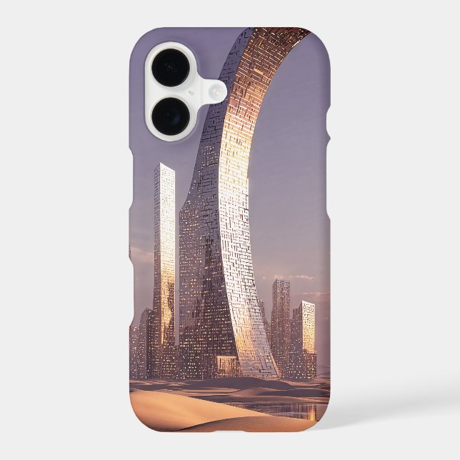 Futuristic Surreal Skyscrapers In Desert Landscape (Back)