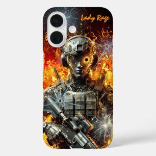 Futuristic Tactical Female Soldier Gamer iPhone 16 Case