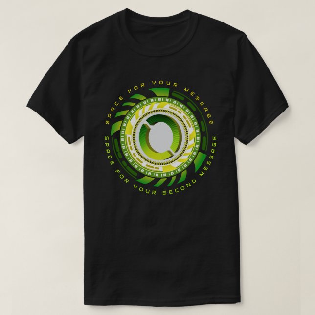 Futuristic Tech Letter O Typography Custom Text T-Shirt (Design Front)