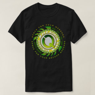 Futuristic Tech Letter Q Typography Custom Text T-Shirt