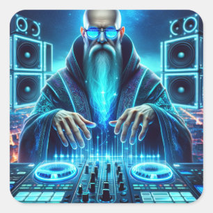 Futuristic Techno Wizard Sticker