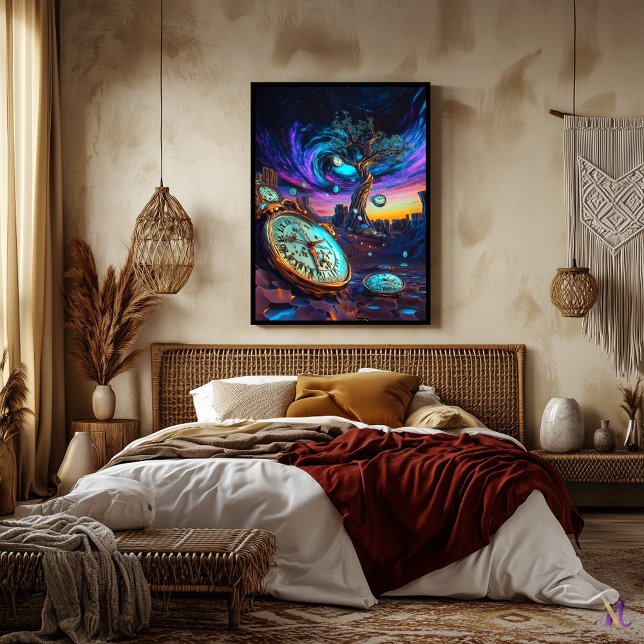 Futuristic Time Dilation – Surreal Neon Dream Poster (Creator Uploaded)