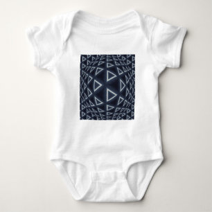 Futuristic Triangle Sphere Geometric Art Baby Bodysuit