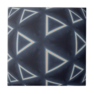 Futuristic Triangle Sphere Geometric Art Ceramic Tile