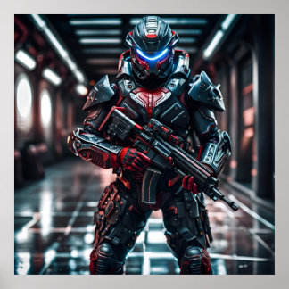 Futuristic Trooper Poster