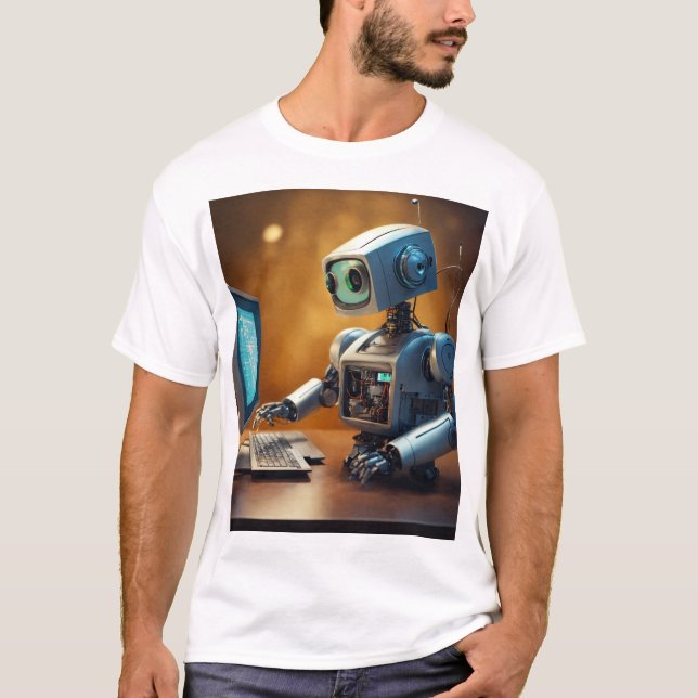 Futuristic Vibes •  Robot Design •  Tech-Inspired  T-Shirt (Front)