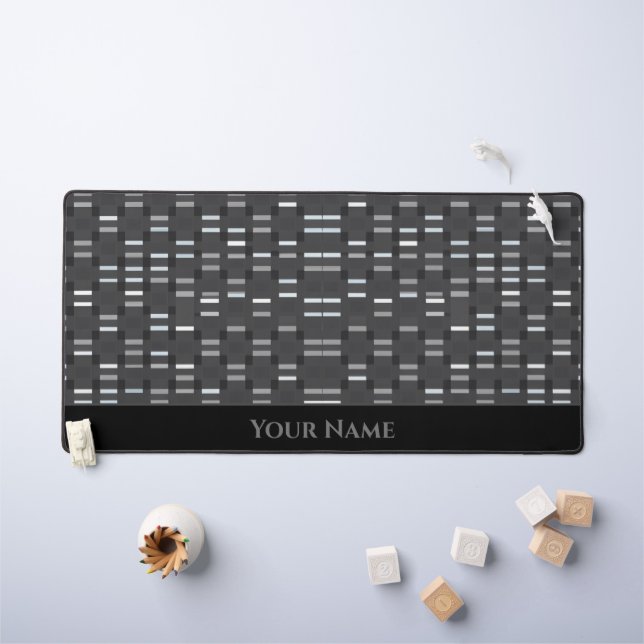 Futuristic white grey black rectangle shapes desk mat (Kids Table)