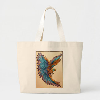 Futuristic Wing Tattoo Large Tote Bag