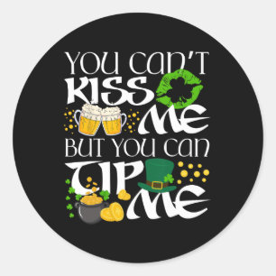 Fuuny Irish St Patrick's Day Waitress Rtender Sham Classic Round Sticker