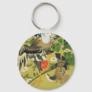 Fuyo Soukeizu Painting by Ito Jakuchu Key Ring