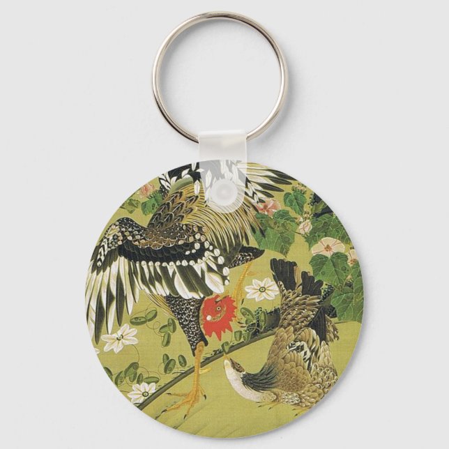 Fuyo Soukeizu Painting by Ito Jakuchu Key Ring (Front)