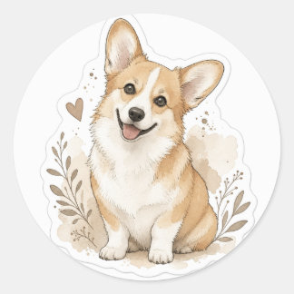 Fuyr baby: Corgi Classic Round Sticker