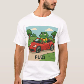 FUZI – Roadtrip King | Cool Frog in a Convertible T-Shirt