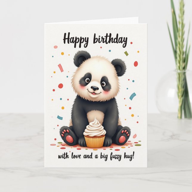 Fuzzy Bear Birthday Card (Front)