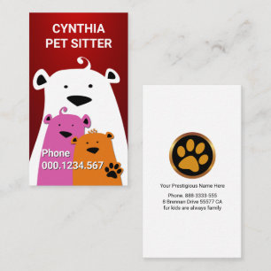 Fuzzy Bears Pet Sitting Business Card